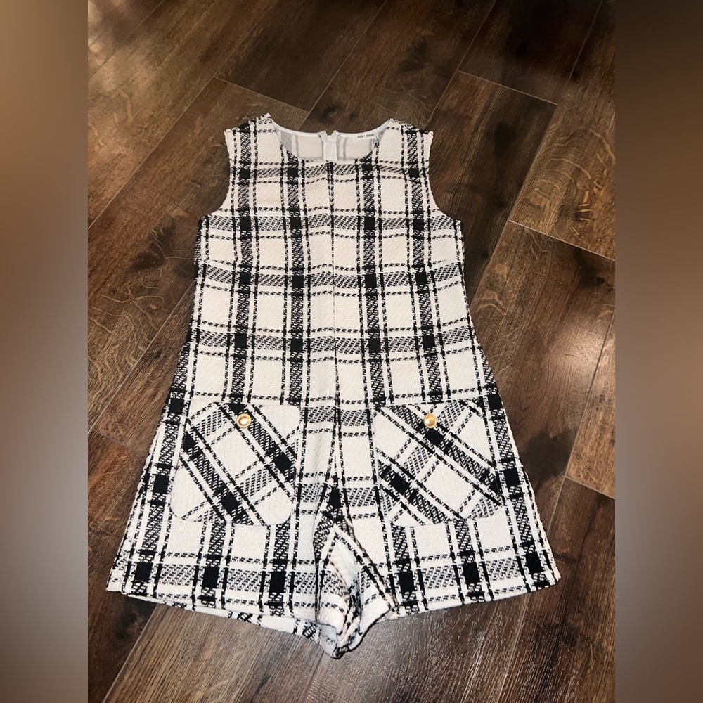 Plaid Tweed Romper